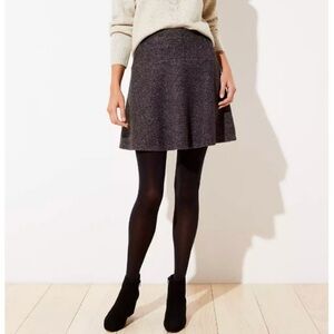 NEW $70 Ann Taylor LOFT Charcoal Fleece Circle Mini Skirt MP Medium Petite Gray